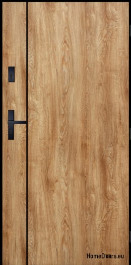 Drzwi Zewnętrzne PANTOR WILANÓW Prawe 80 Dąb Turner Grube 72mm Ciepłe