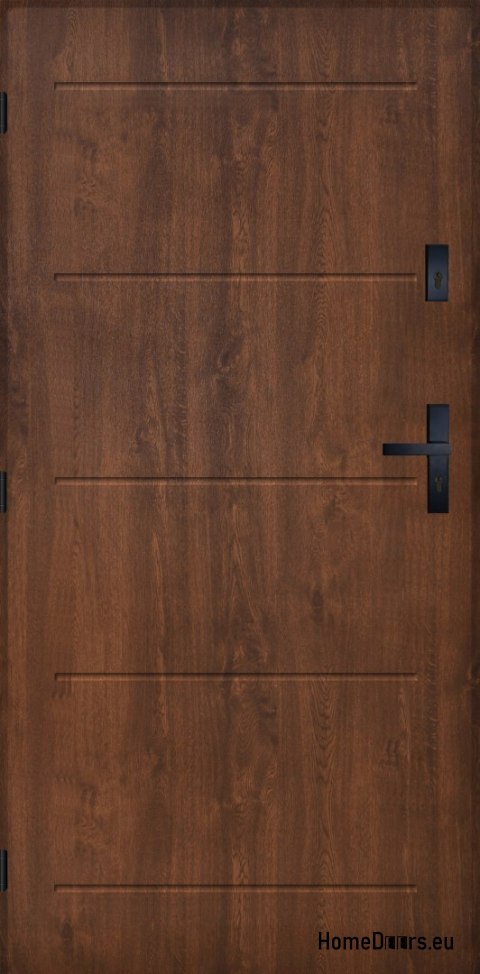 Drzwi Zewnętrzne PANTOR ALPINE-PASIVE 05 Lewe 90 Orzech Grube 72mm Ciepłe