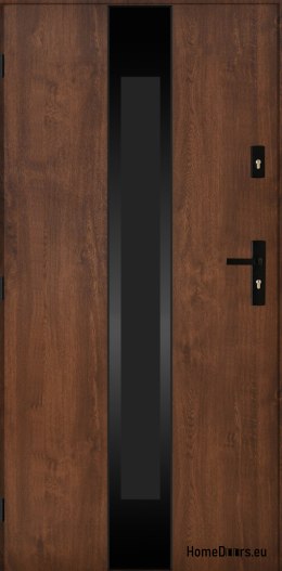 Drzwi Zewnętrzne PANTOR MARS 08 Lewe 90 Orzech Grube 72mm Ciepłe
