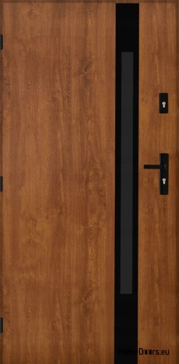 Drzwi Zewnętrzne PANTOR MARS 09 Lewe 100 Złoty Dąb Grube 72mm Ciepłe