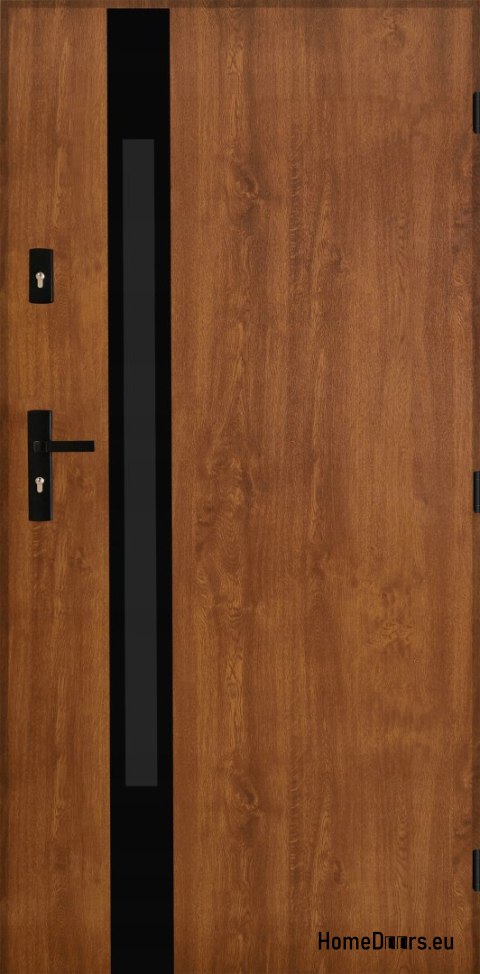 Drzwi Zewnętrzne PANTOR MARS 09 Prawe 80 Złoty Dąb Grube 72mm Ciepłe