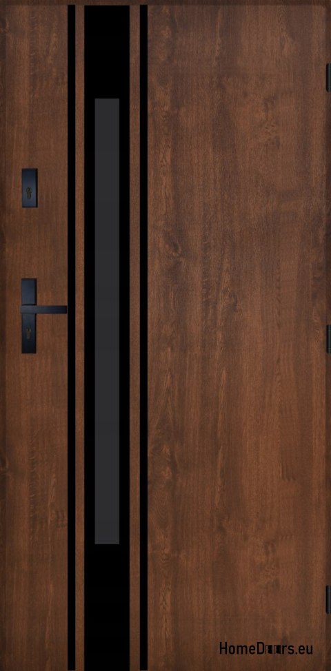 Drzwi Zewnętrzne PANTOR MARS 10 Prawe 100 Orzech Grube 72mm Ciepłe