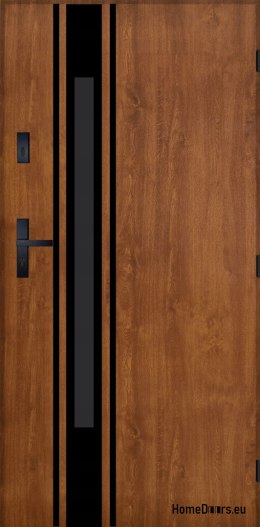 Drzwi Zewnętrzne PANTOR MARS 10 Prawe 100 Złoty Dąb Grube 72mm Ciepłe