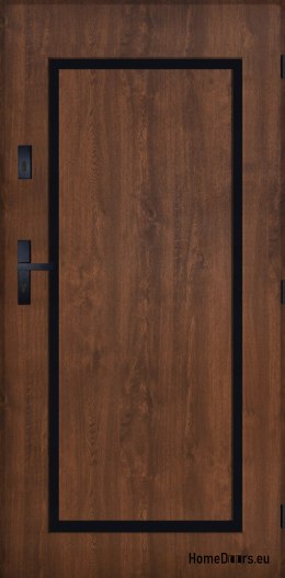 Drzwi Zewnętrzne PANTOR SYRIUS Prawe 90 Orzech Grube 72mm Ciepłe