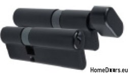 Wkładka patentowa z gałką czarna system jednego klucza 30/45+G45/30