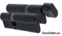 Wkładka patentowa z gałką czarna system jednego klucza 45/50+G45/50