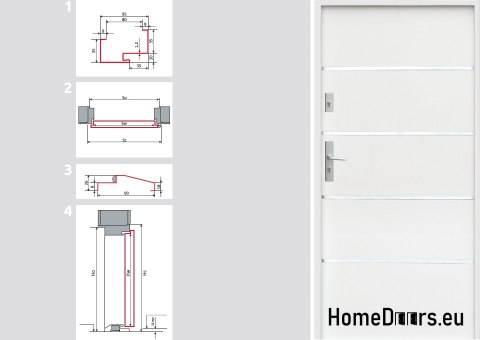 PORTA ESTERNA OPUS FLAT A25 80/90 bianco antracite PORTA ESTERNA OPUS FLAT A25 80/90 bianco antracite
